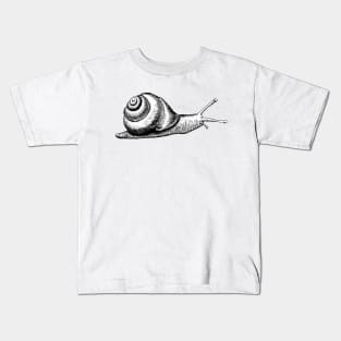 Hand drawn Snail using pen and ink Kids T-Shirt